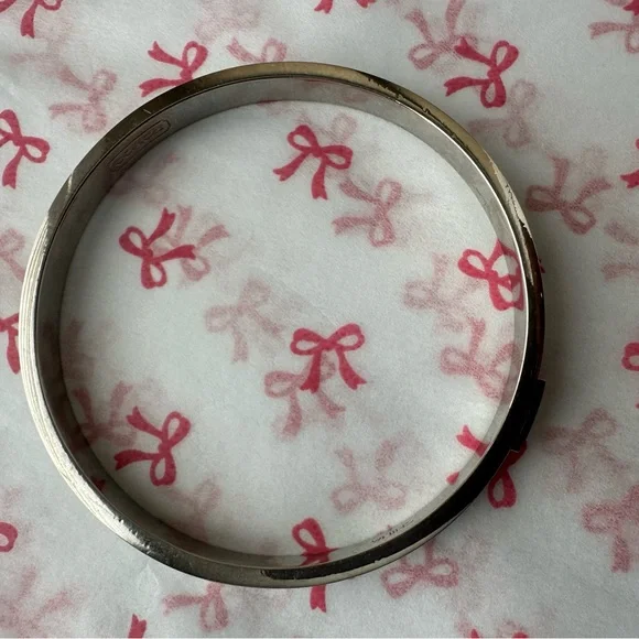 Coach Silver-Tone Signature Link Bangle Bracelet - Picture 2 of 4